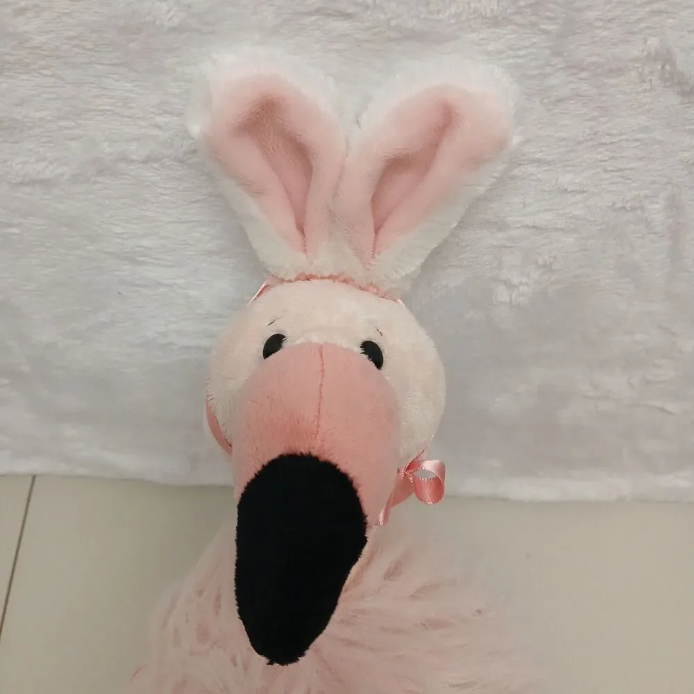 Ganz Rabingo Flamingo Easter Stuffed Plush Animal Bunny Ears & Striped Legs 18